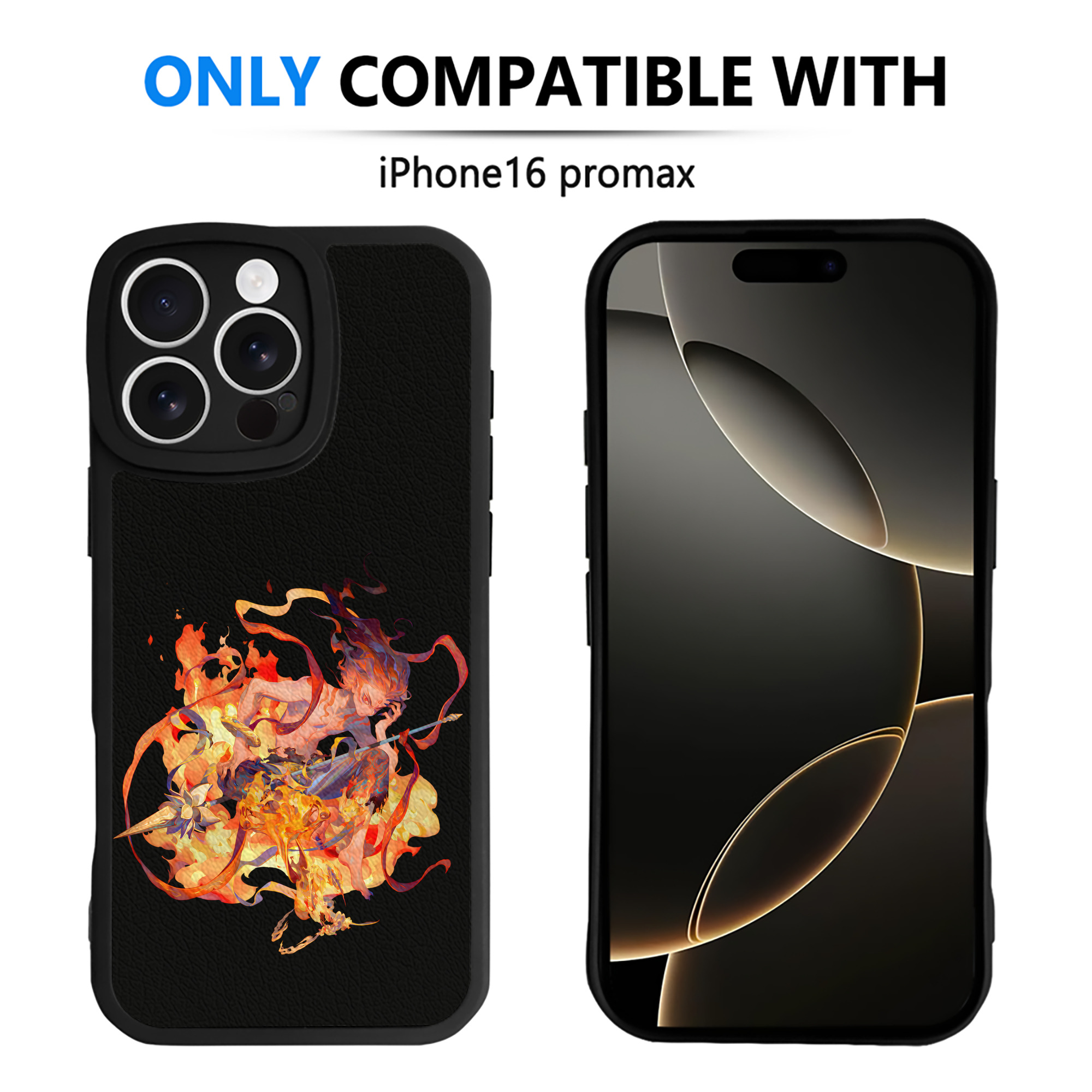 （画像用） Ne Zha 2 ナタ 魔童の大暴れ 【iPhone 16シリーズ対応】シリコンスマホケース（レザー調） 材質：シリコン